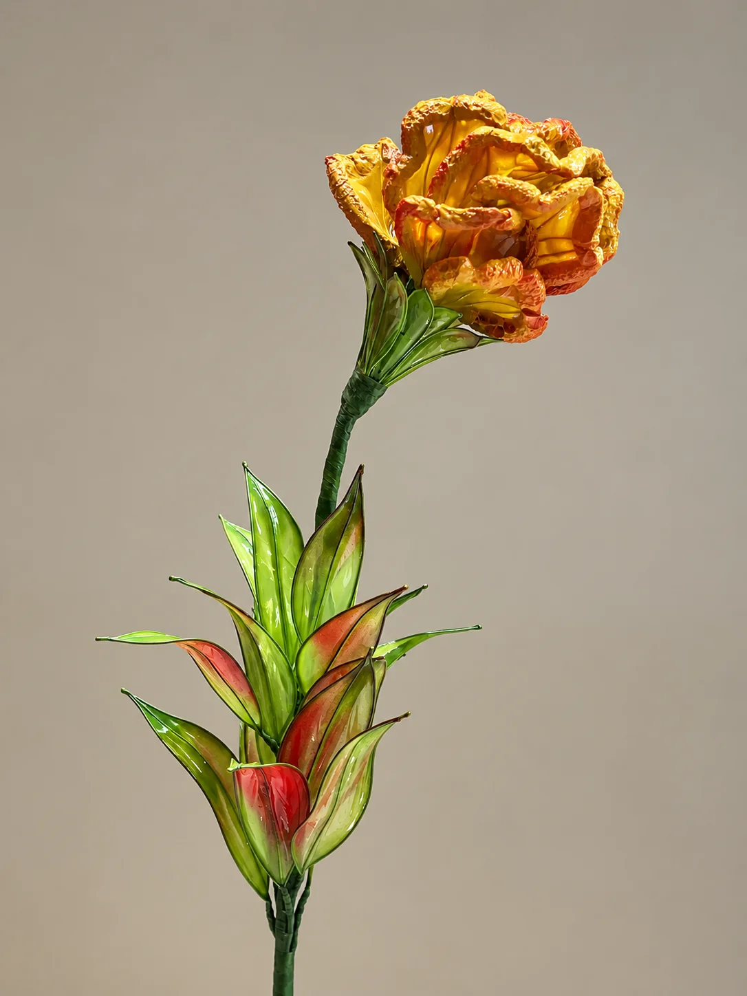 雞冠花水晶花作品