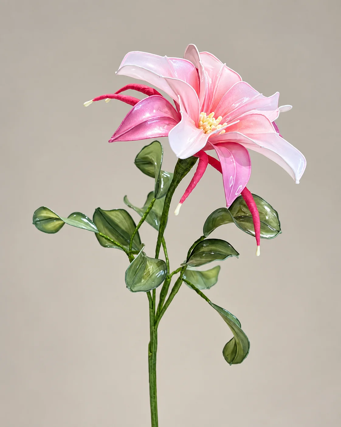 耬斗菜水晶花作品