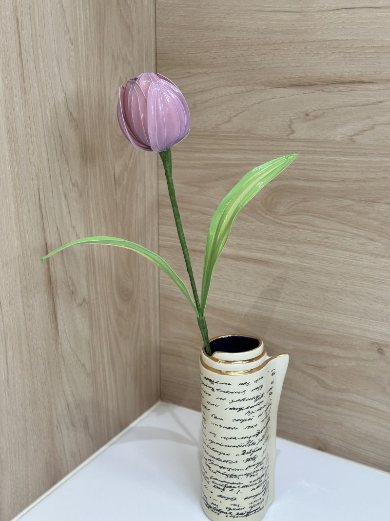 優雅鬱金香水晶花手作體驗作品